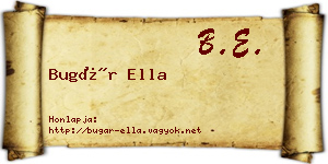 Bugár Ella névjegykártya